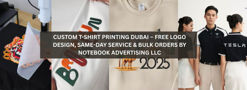 Custom T-Shirt Printing Dubai – Free Logo Design, Same-Day Service & Bulk Orders by Notebook Advertising LLC