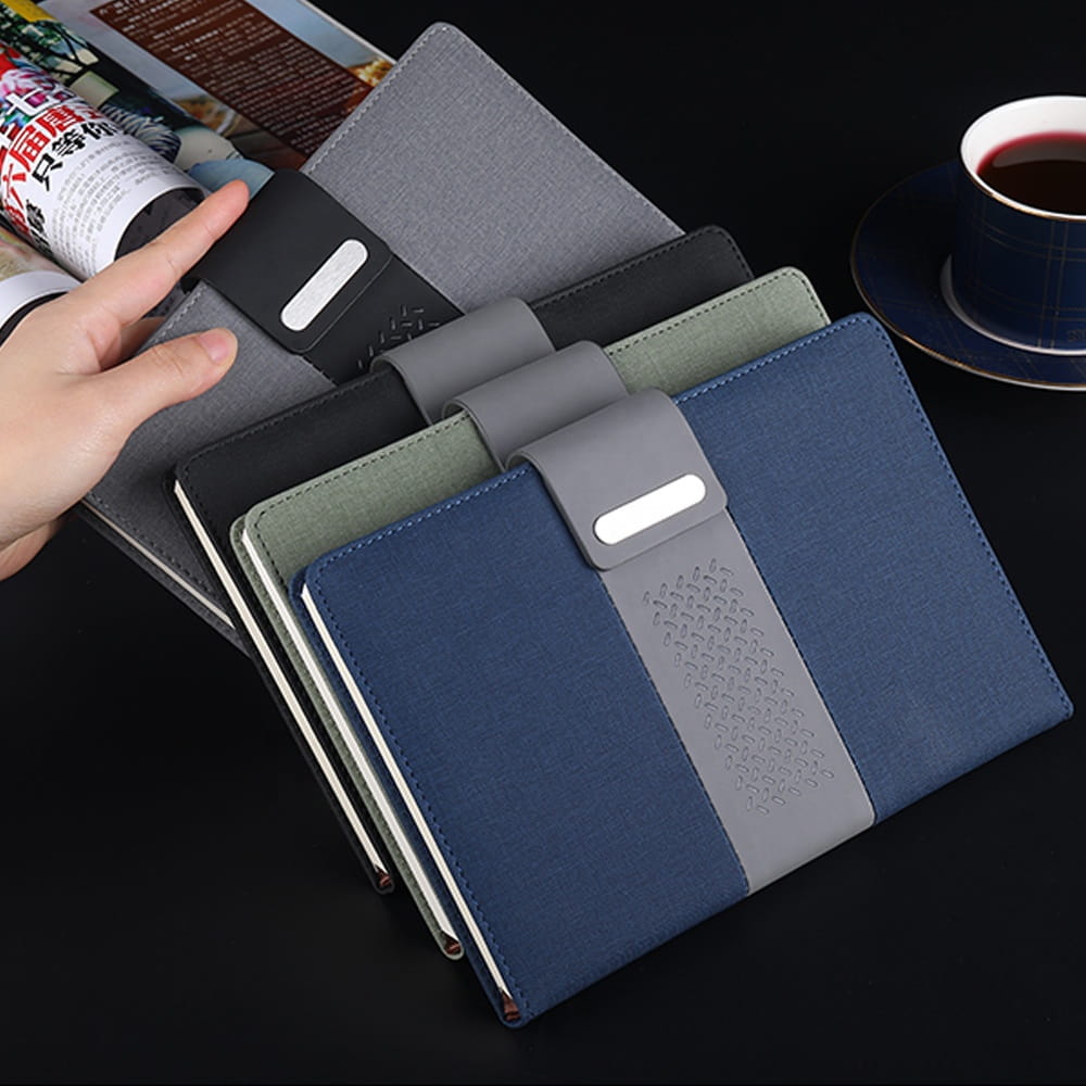 Custom A5 Notebook with PU Leather Cover – Black and Blue