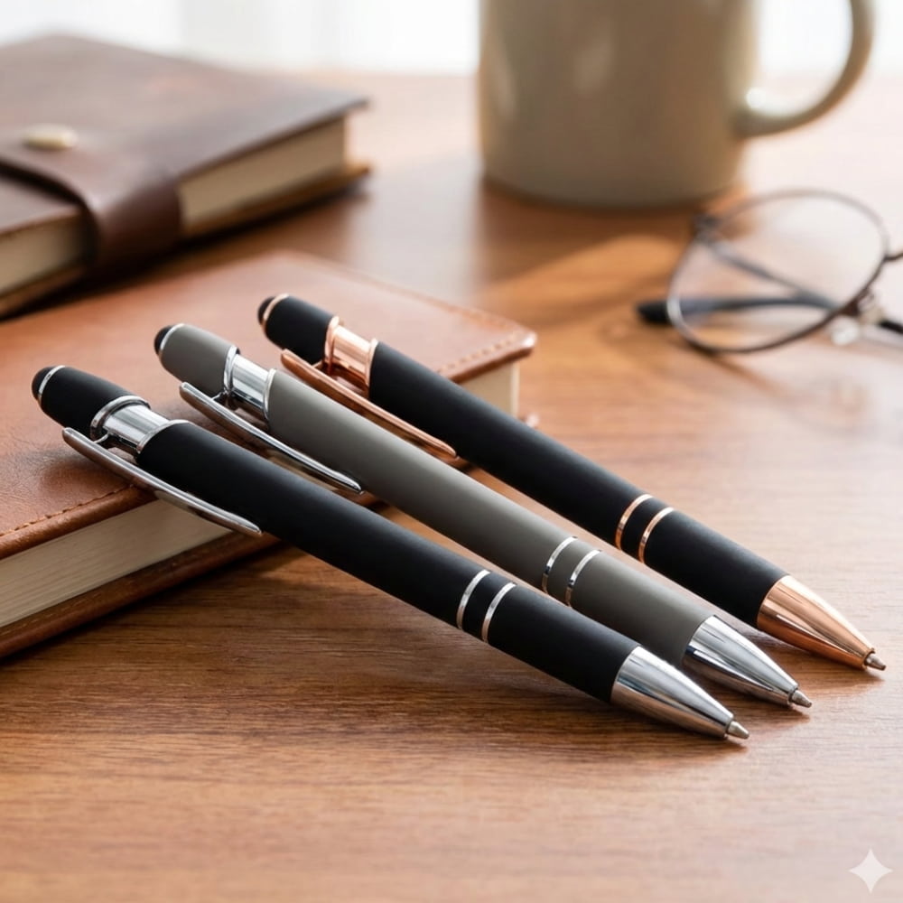 Custom logo ballpoint pen with stylus – personalized promotional pen for corporate gifts