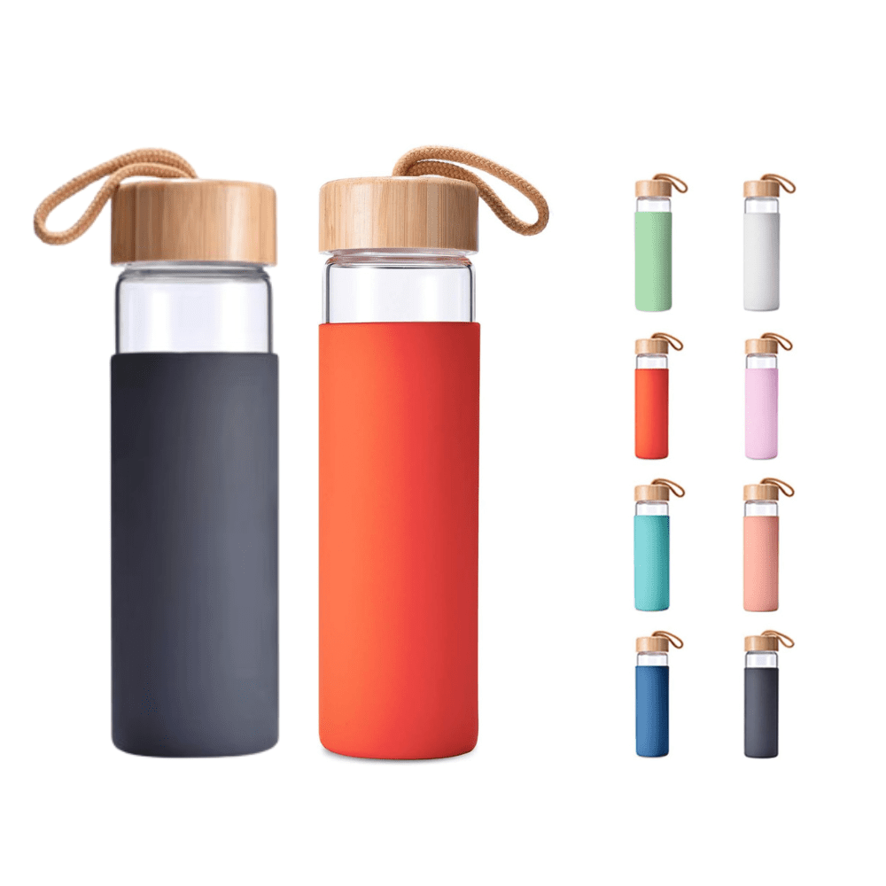 Borosilicate Glass Water Bottles with Bamboo Lid