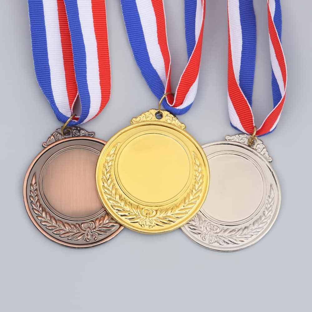 custom gold silver bronze award medals with ribbon Dubai