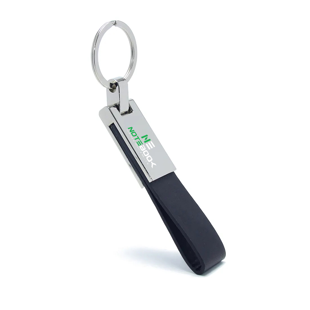 Personalized Metal Key Chain with Leather Strap