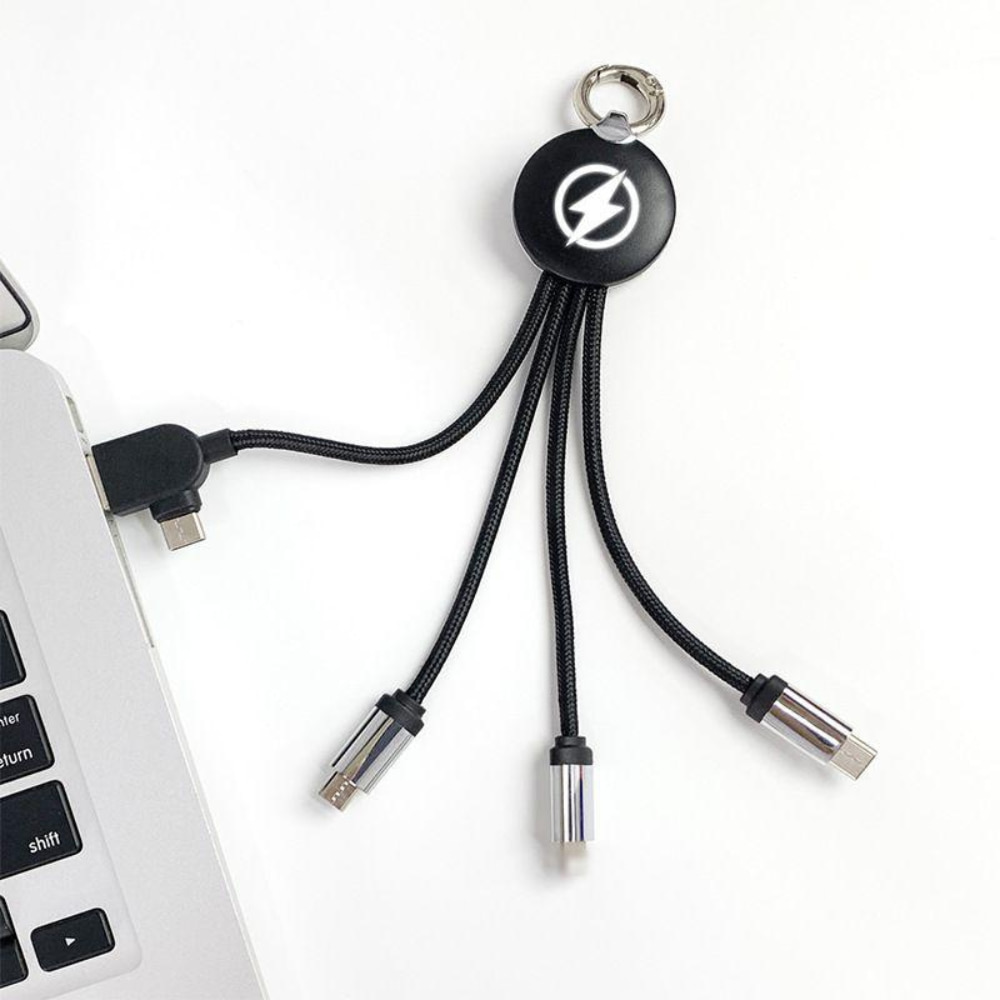 Custom Logo Multi USB Cable Keychain for Promotions