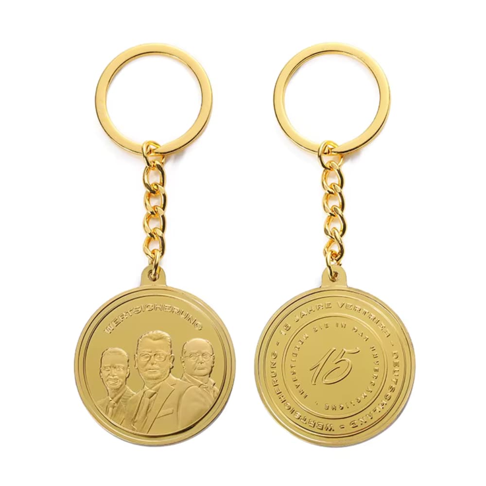 Gold Plated Round Keychain – Custom Metal Keychain Supplier in Dubai