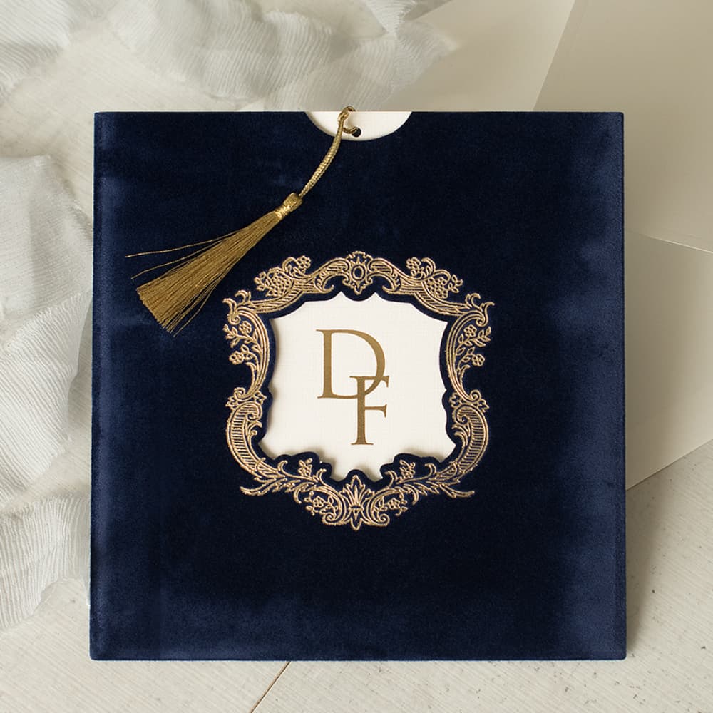 Velvet Wedding Invitation Set – Luxurious Wedding Card Printing in Dubai
