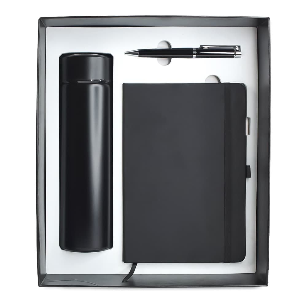 Premium corporate gift set with notebook pen and water bottle Dubai
