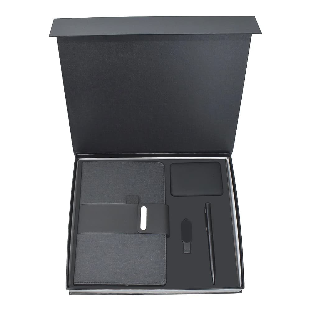 Promotional gift set with pen USB power bank and notebook Dubai