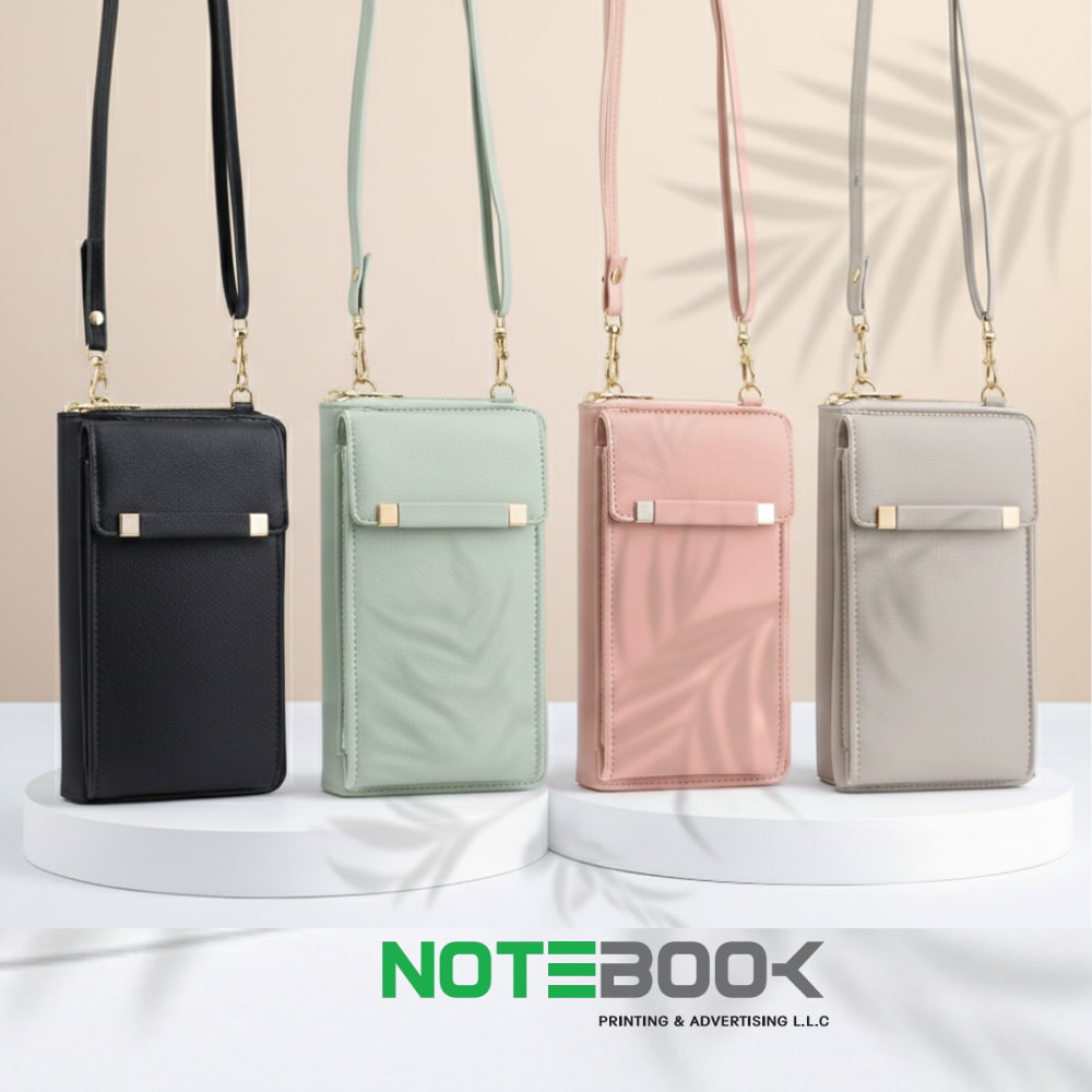 PU Leather Black Mini Crossbody Bag with Bag Printing Dubai Corporate Gifts