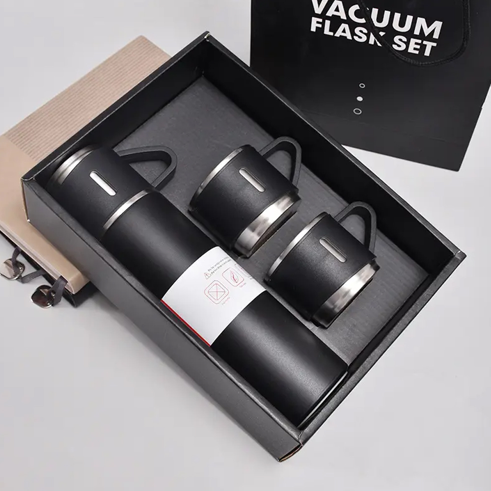 Vacuum Flask Set with Mugs