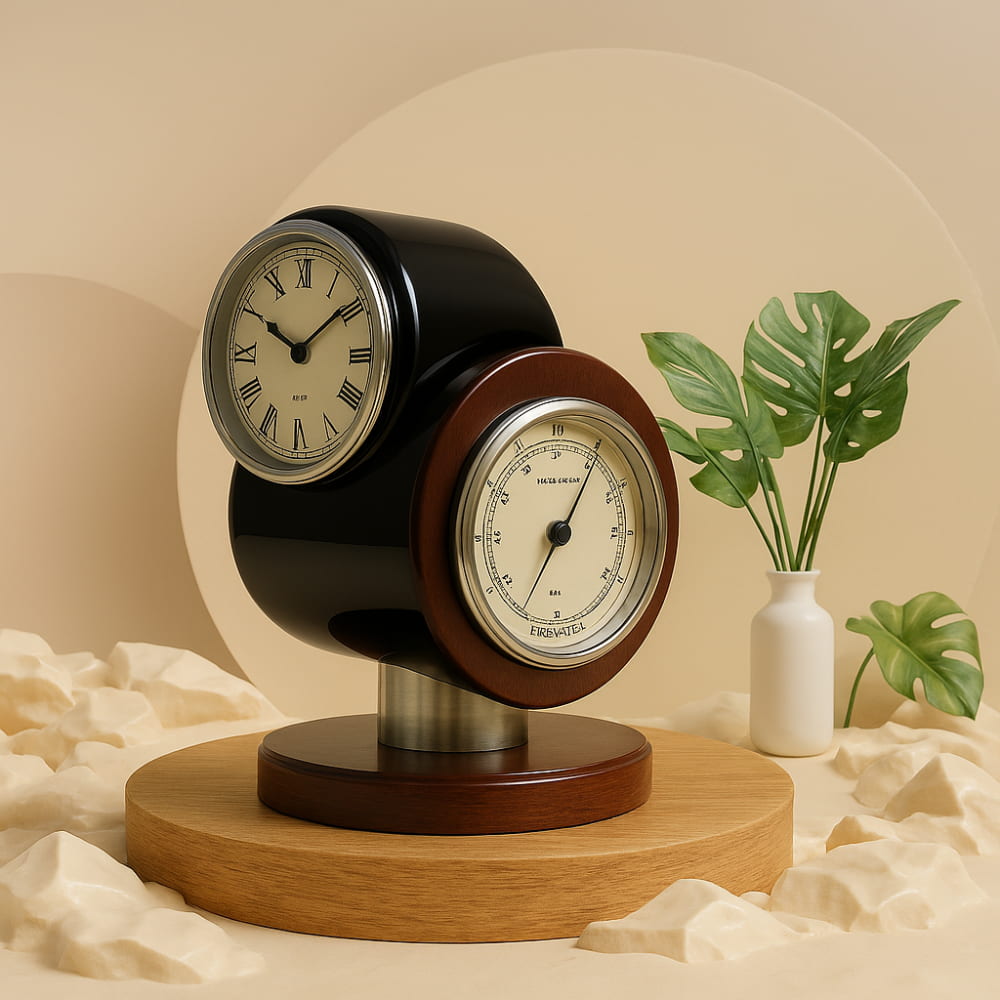 wooden desktop clock sustainable corporate gift Deira, Dubai, Abu Dhabi, Sharjah, Ajman, UAE