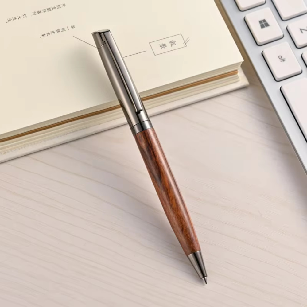 Elegant Wooden Metal Ballpoint Pen with Custom Engraving – Corporate Gift UAE