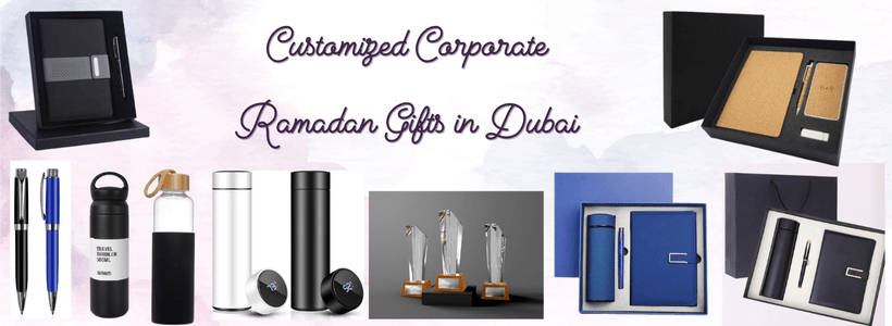 Customized corporate notebooks and branded pens for Ramadan gifts in Dubai