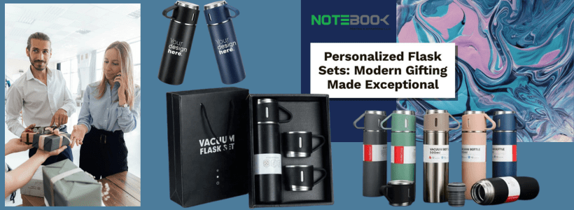 Custom Engraved Flask Gift Set with Bottle Label - Perfect for Corporate and Promotional Gifts in Dubai