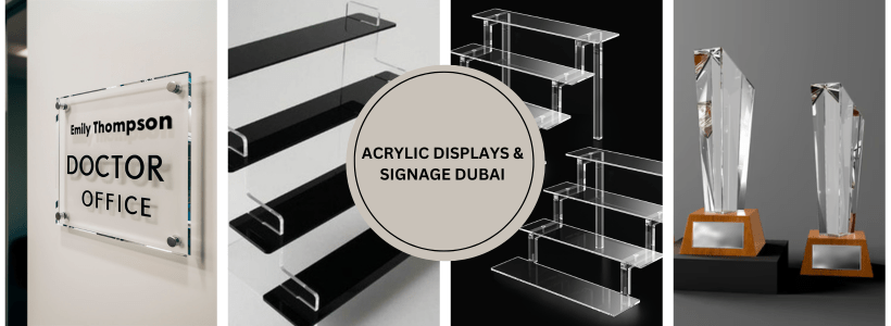 acrylic displays and signage Dubai