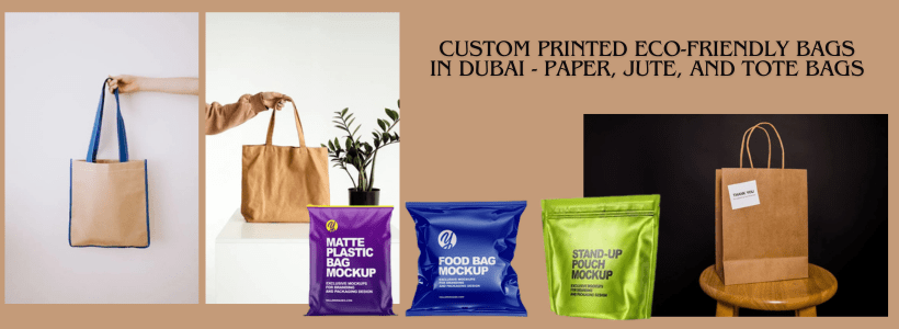 Custom printed eco-friendly bags in Dubai - paper, jute, and tote bags