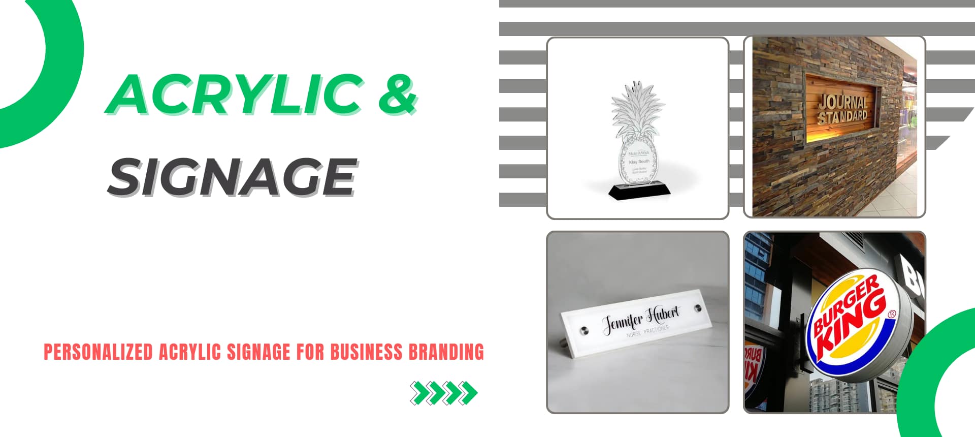 Personalized acrylic signage for business branding